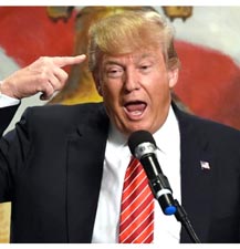 Donald Trump Pointing to His Head